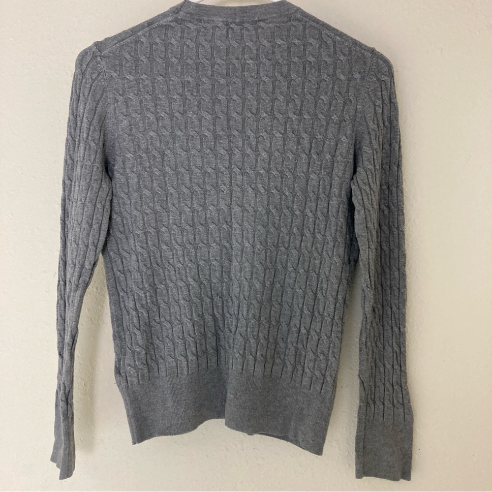 Zara Sweater Cable Knit Round Neck Gray Size M - Picture 2 of 15
